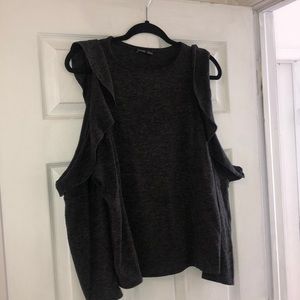 Zara - Charcoal Cold Shoulder Sweater